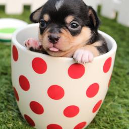 cute chihuahua in a cup